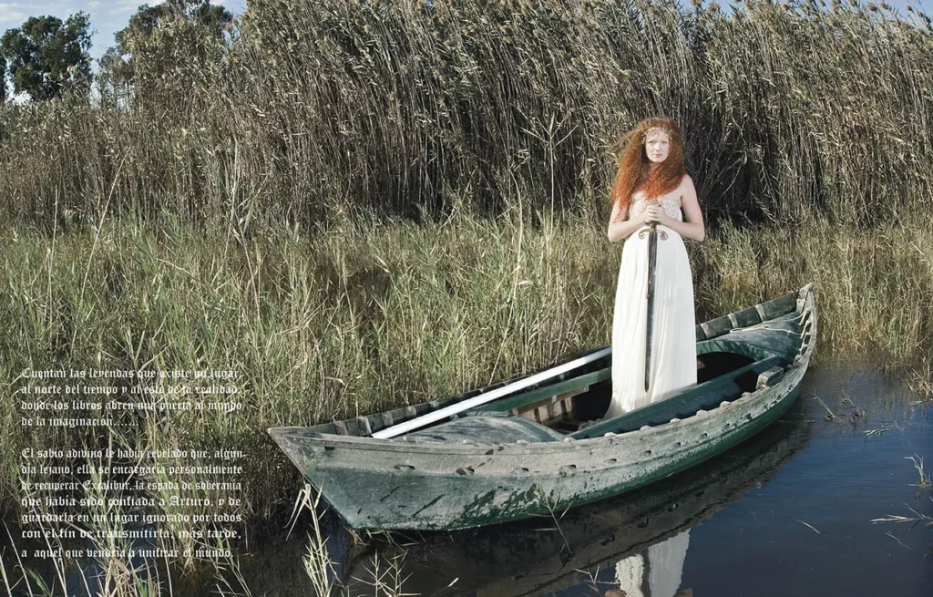 118 editorial la dama del lago en El Hondo,vestidos de Pepe Botella, estilismo de Anna Romero modelo Ingrid de Carmen Duran agency