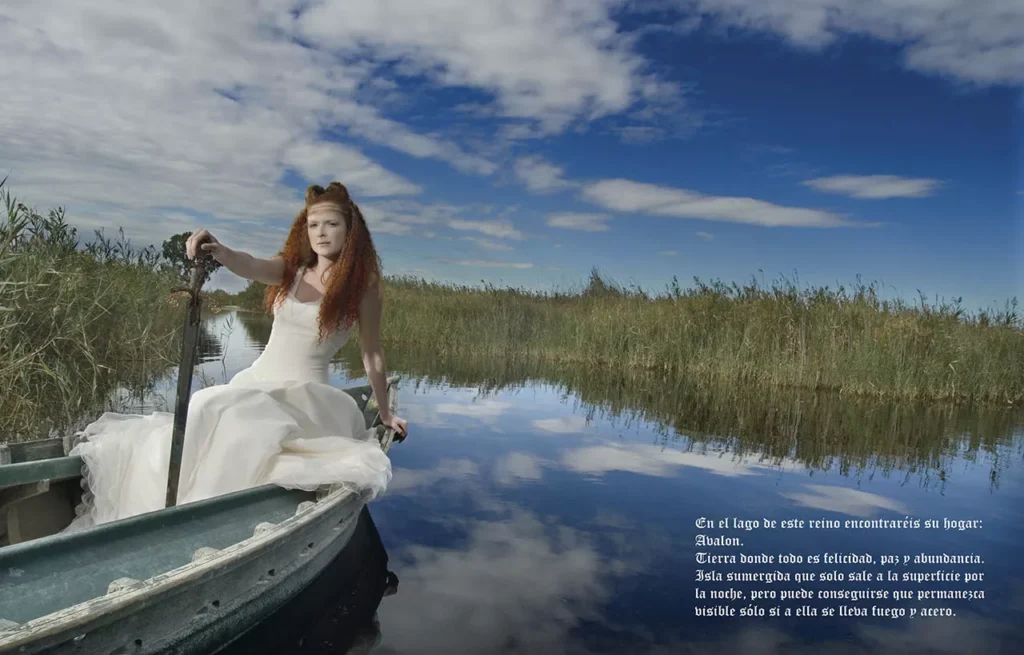 119 editorial la dama del lago en El Hondo,vestidos de Pepe Botella, estilismo de Anna Romero modelo Ingrid de Carmen Duran agency